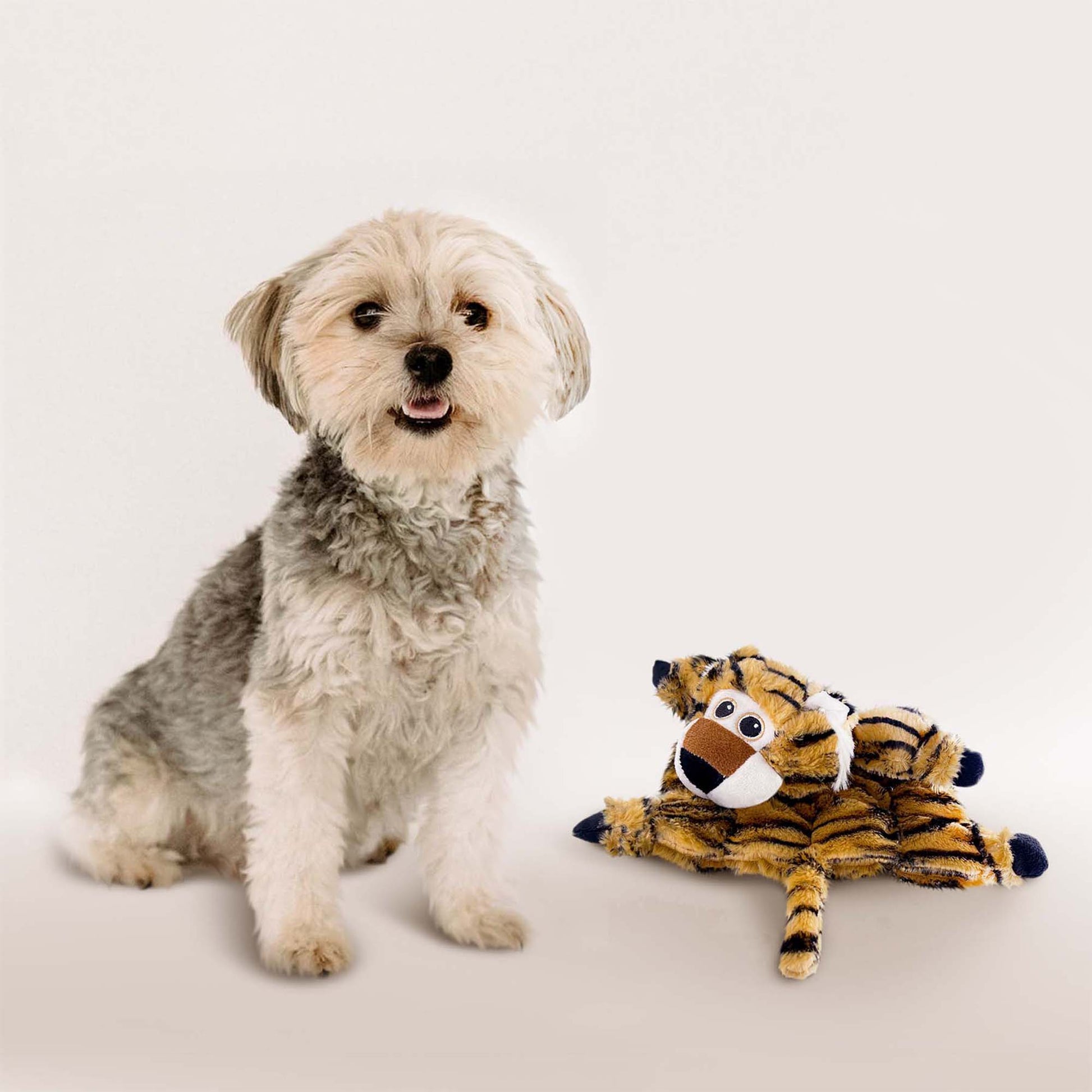 FLAT SQUEAKY ANIMAL PLUSH PET TOY TIGER – LittleFurryFriendsCo